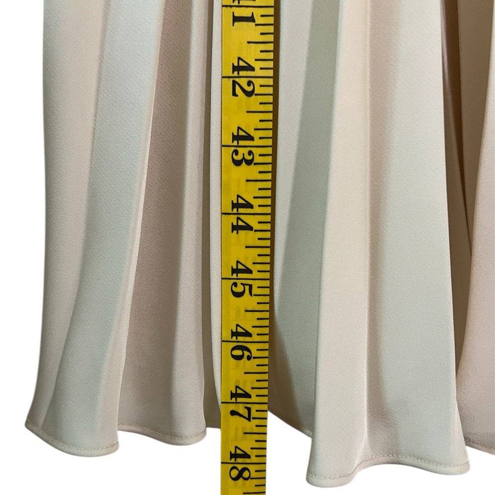 Azazie Atelier Emma Stretch Satin Pleated Midi Dress Corset Cream 10 - Picture 17 of 17